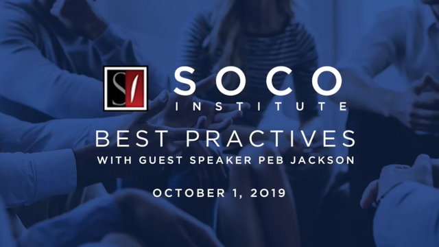 BEST PRACTICES - OCT 10, 2019 - PEB JACKSON